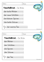 Vorschau - Arbeitsblätter - Tauchdiktat - Winter - Klasse 1/2 - Rechtschreibung üben - Seite 2