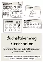 Vorschau - Arbeitsblätter - Buchstabenweg Sternkarten Stationskarten ABC - Deckblatt
