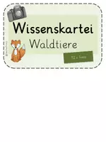 Vorschau - Stationenlernen - Wissenskartei zu 12x Waldtieren - Deckblatt