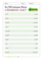 Vorschau - Arbeitsblätter - Schreibschrift üben (SAS): Die 100 häufigsten Wörter - Seite 1