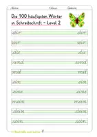 Vorschau - Arbeitsblätter - Schreibschrift üben (SAS): Die 100 häufigsten Wörter - Seite 2