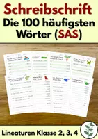 Vorschau - Arbeitsblätter - Schreibschrift üben (SAS): Die 100 häufigsten Wörter - Deckblatt