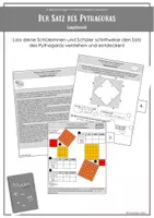 Vorschau - Stationenlernen - Der Satz des Pythagoras - Lapbook - Deckblatt