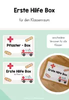 Vorschau - Mal- und Bastelvorlagen - Visualisierung - Erste Hilfe Box (für den Klassenraum) - Deckblatt