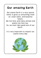 anteprima - Testo - Our amazing Earth - Earth Day Worksheets - Pagina 1