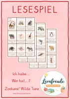 Vorschau - Spiele - Zootiere/ Wilde Tiere - Lesespiel "Ich habe... Wer hat...?" - Deckblatt