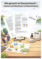 Vorschau - Arbeitsblätter - Wie gerecht ist Deutschland? - Armut und Reichtum (Partnerpuzzle) - Deckblatt