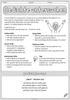 Vorschau - Arbeitsblätter - Lyrik - lyrische Elemente untersuchen - Einstieg, Übung und Wiederholung zu formalen Aspekten: Stilmittel, Reimschema, Strophe, Vers, Rhythmus, Metrum, Lyrisches Ich - Differenzierte Sachtexte, Arbeitsblätter, Lösungen ab Klasse 5 bis Klasse 10 - Seite 2