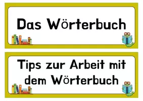 Vorschau - Poster - Tafelmaterial: Merkplakate und Merkzettel zum Nachschlagen im Wörterbuch - Seite 1