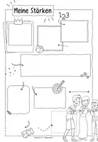 Vorschau - Mal- und Bastelvorlagen - Meine Stärken - Sketchnote Arbeitsblätter - Growth Mindset / Wachstumsdenken - Seite 2