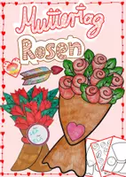 Vorschau - Mal- und Bastelvorlagen - Muttertag Rosenstrauß Bastelvorlagen - Deckblatt