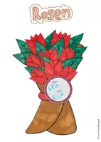 Vorschau - Mal- und Bastelvorlagen - Muttertag Rosenstrauß Bastelvorlagen - Seite 1