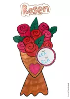 Vorschau - Mal- und Bastelvorlagen - Muttertag Rosenstrauß Bastelvorlagen - Seite 2