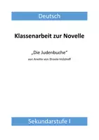 Vorschau - Klassenarbeiten - Klassenarbeit - Die Judenbuche (Anette von Droste-Hülshoff) - Deckblatt