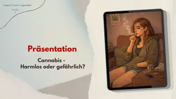 Vorschau - Arbeitsblätter - Cannabis Arbeitsblatt Wirkung Risiken Sucht Drogen AB5 Drogenprävention - Seite 1