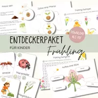 Vorschau - Mal- und Bastelvorlagen - Materialpaket Frühling | Tiere, Frühblüher & Aktivitäten | Lernkarten, Arbeitsblätter, Rätsel & mehr - Deckblatt