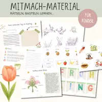Vorschau - Mal- und Bastelvorlagen - Materialpaket Frühling | Tiere, Frühblüher & Aktivitäten | Lernkarten, Arbeitsblätter, Rätsel & mehr - Seite 2