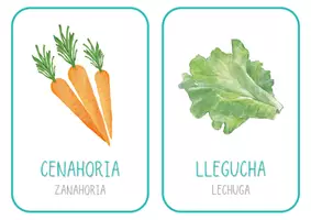 Vista previa - Tarjetas / Manipulativos - Comidas en asturiano - página 3