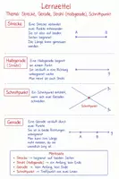 Vorschau - Stundenentwürfe - Mathe Lernzettel-Strecke, Gerade, Strahl und Schnittpunkt - Deckblatt