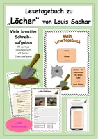 Vorschau - Stundenentwürfe - Lesetagebuch Löcher - Die Geheimnisse von Green Lake von Louis Sachar - Lesebegleitheft - Deckblatt
