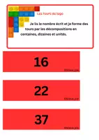 Aperçu - Jeux - Les tours de lego - Décompositions jusqu'à 100 - Page 1