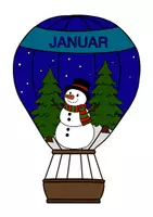 Vorschau - Mal- und Bastelvorlagen - Geburtstagskalender - Heißluftballon - Seite 1