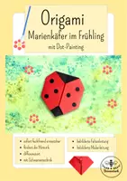 Vorschau - Arbeitsblätter - Origami - Marienkäfer im Frühling basteln - Kunst Klasse 2 und 3 - Deckblatt