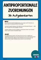 Vorschau - Stationenlernen - Antiproportionale Zuordnungen 36 Aufgabenkarten - Seite 1
