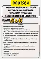 Vorschau - Stationenlernen - Aktiv und Passiv im Text sicher erkennen und umformen Textarbeit, Zeitformen, Umformungen und Lösungsteil Klasse 5 & Klasse 6 - Deckblatt