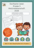 Vorschau - Arbeitsblätter - Sachtexte lesen Klasse 3 Weltmeisterschaft 2026 - Deckblatt