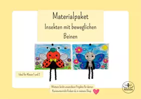 Vorschau - Mal- und Bastelvorlagen - Frühling - Schmetterling mit beweglichen Beinen - Kunst Klasse 1-2 - Seite 1
