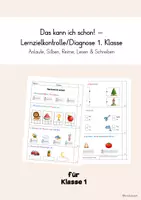 Vorschau - Arbeitsblätter - Lernzielkontrolle Klasse 1 - Deutsch - Deckblatt