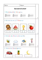Vorschau - Arbeitsblätter - Lernzielkontrolle Klasse 1 - Deutsch - Seite 1