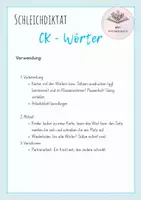 Vorschau - Arbeitsblätter - Schleichdiktat/ Laufdiktat ck | Klasse 1 | 8 Karten - Seite 1