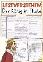 Vorschau - Arbeitsblätter - Ballade - Der König in Thule (Goethe), Lesen und Verstehen Arbeitsblätter mit Lesetext, Fragen - Deckblatt