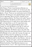 Vorschau - Arbeitsblätter - Ballade - Der König in Thule (Goethe), Lesen und Verstehen Arbeitsblätter mit Lesetext, Fragen - Seite 2