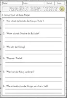Vorschau - Arbeitsblätter - Ballade - Der König in Thule (Goethe), Lesen und Verstehen Arbeitsblätter mit Lesetext, Fragen - Seite 3