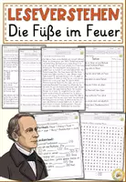 Vorschau - Arbeitsblätter - Ballade - Die Füße im Feuer (Conrad Ferdinand Meyer), Lesen und Verstehen Arbeitsblätter mit Lesetext, Fragen - Deckblatt