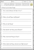 Vorschau - Arbeitsblätter - Ballade - Die Füße im Feuer (Conrad Ferdinand Meyer), Lesen und Verstehen Arbeitsblätter mit Lesetext, Fragen - Seite 3
