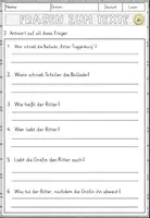Vorschau - Arbeitsblätter - Ballade - Ritter Toggenburg (Schiller), Lesen und Verstehen Arbeitsblätter mit Lesetext, Fragen - Seite 3