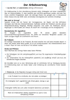 Vorschau - Arbeitsblätter - AB Der Arbeitsvertrag - Deckblatt