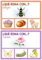 Vista previa - Tarjetas / Manipulativos - 20 TARJETAS. ¿QUÉ RIMA CON...? - página 3