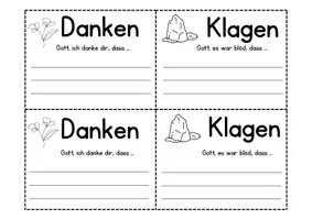 Vorschau - Aufgabenkarten - Gebete schreiben | Danken & Klagen | Vorlagen & Kärtchen | Grundschule | Förderschule | Sekundarstufe I | Differenziert | Klasse 1-7 - Seite 1