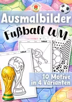 Vorschau - Mal- und Bastelvorlagen - Pop Art | Ausmalbilder - Fußball WM 2026 | Fußball Weltmeisterschaft - Deckblatt