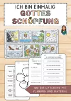 Vorschau - Stundenentwürfe - Materialpaket: Ich bin einmalig – Gottes Schöpfungsgeschichte – Unterrichtsreihe mit Planung und Material für den Religionsunterricht - Deckblatt