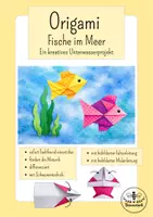 Vorschau - Mal- und Bastelvorlagen - Kunst Grundschule Sommer - Origami Fische im Meer - basteln - Klasse 2 und 3 - Deckblatt