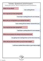 Náhľad - Tenses Question and Answers - Speaking Exercise - strana 2