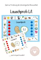 Vorschau - Spiele - Lauschprofi L/l: Lernspiel zur Förderung der Lautanalyse - Deckblatt