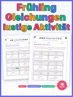 Vorschau - Arbeitsblätter - Gleichungen Klasse 7: Kettenreaktion Frühlings Aktivität - Deckblatt