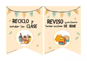 Vista previa - Decoración del aula - NORMAS DE CLASE banderines - página 3